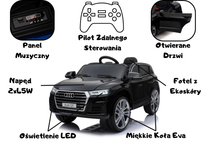 Auto Na Akumulator Audi Q5 Czarny Parametry